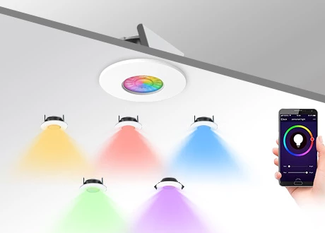 Tuya smart control downlight, RGB CW WW adjustable, WiFi, Bluetooth support