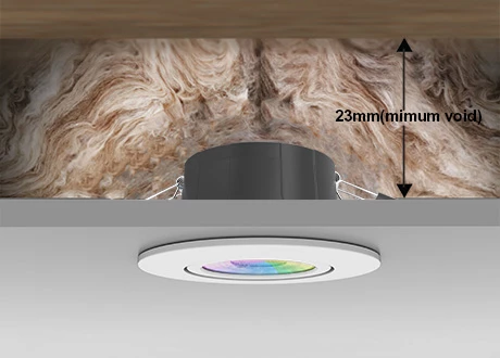 Coverable / smart control / fire rated IP65 downlight