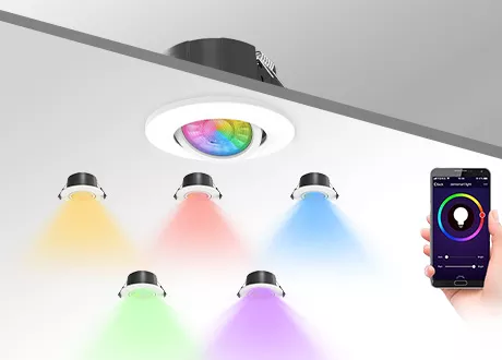 Tuya smart control downlight, RGB CW WW adjustable, WiFi, Bluetooth support