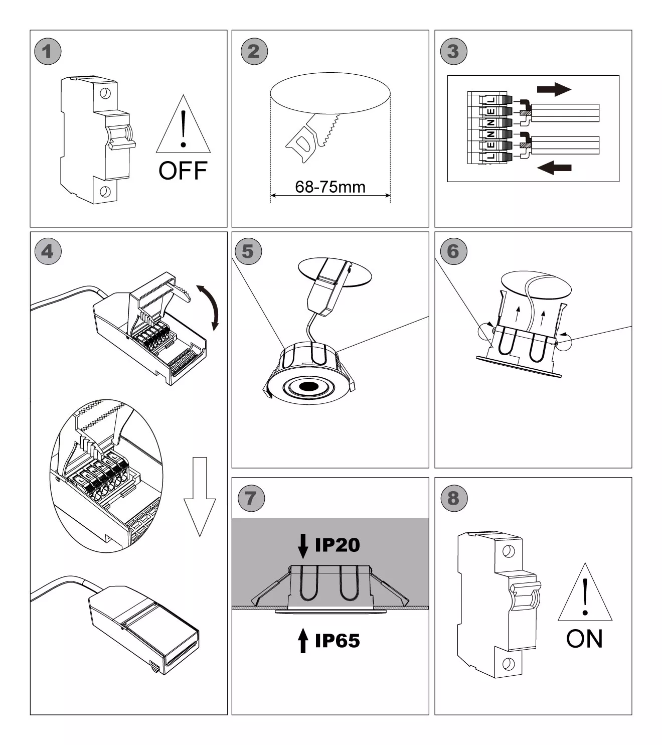 smart RGB downlight TILTABLE installation steps