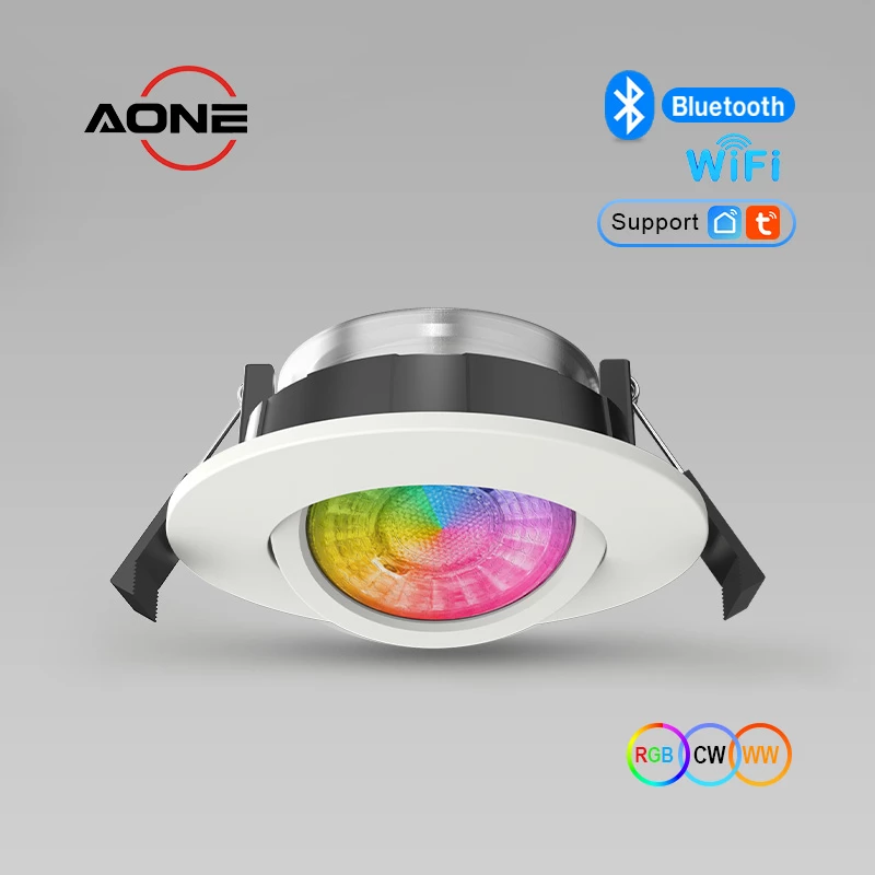 Smart Control WiFi/ Bluetooth RGB Downlight IP65 Adjustable DL165