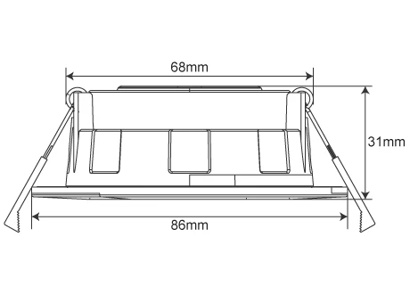 downlight size 86mm 31mm height
