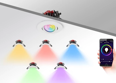 Tuya smart control downlight, RGB CW WW adjustable, WiFi, Bluetooth support