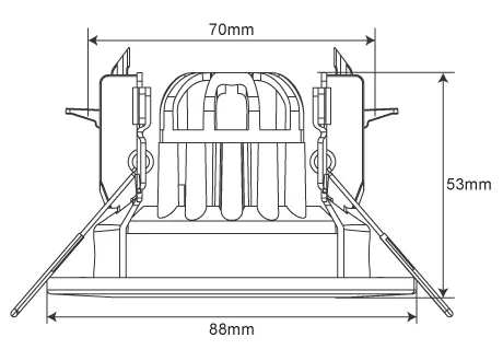 downlight size 88mm 51mm height