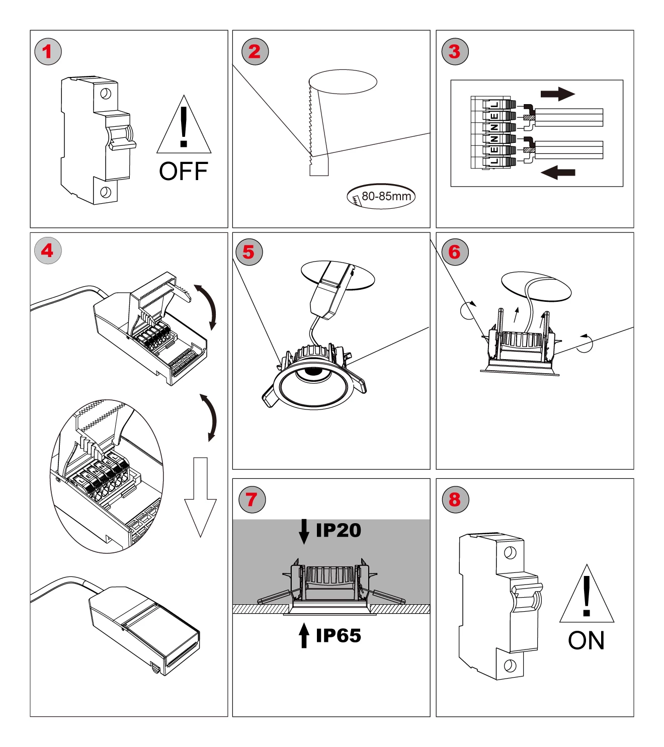 smart RGB downlight TILTABLE installation steps