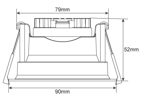 downlight size 90mm 52mm height