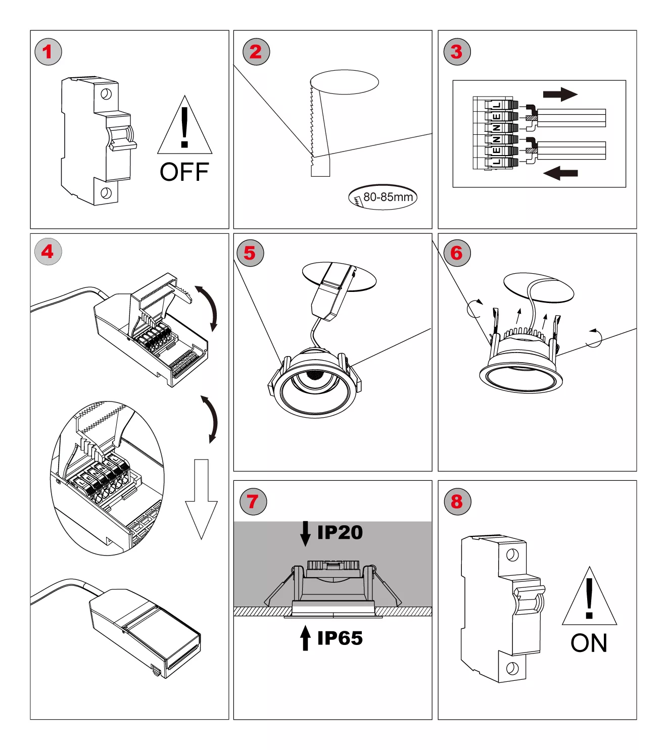 smart RGB downlight TILTABLE installation steps