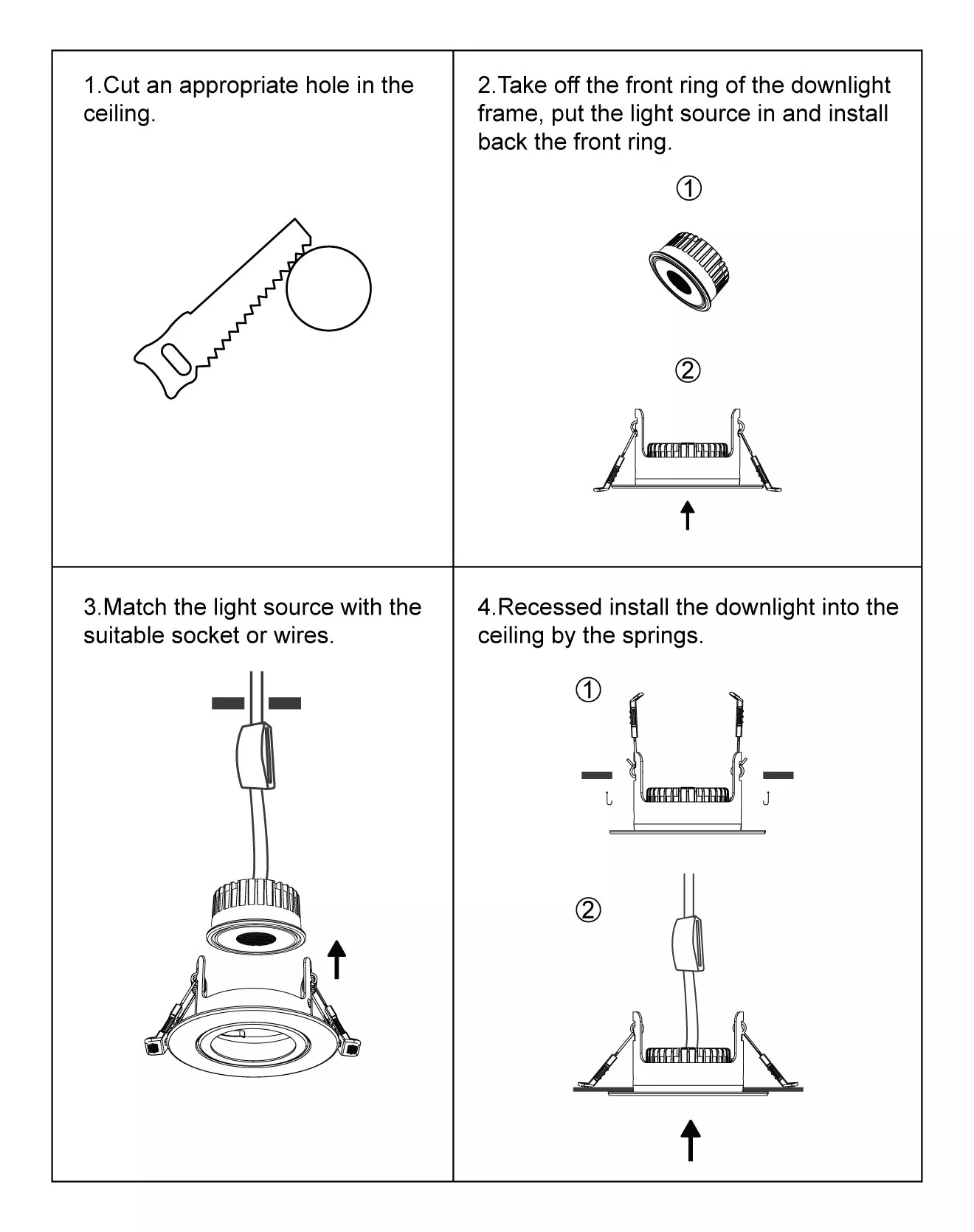 downlight Square fitting installation