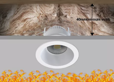 Downlight fitting fire rated IC-4 rated