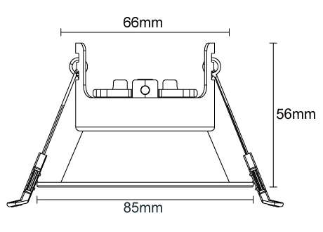 downlight fitting diameter86mm cutting65-75mm