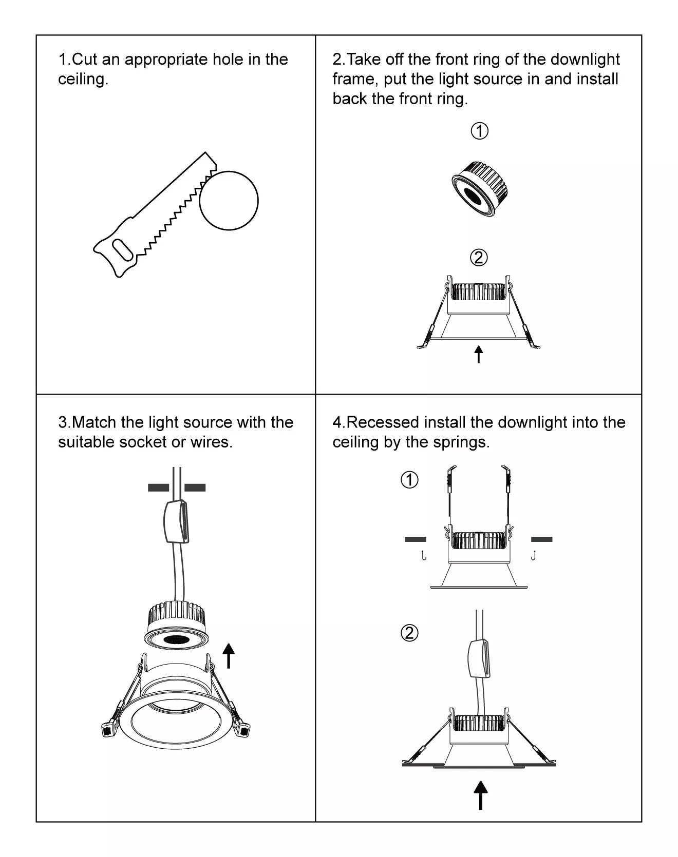downlight Square fitting installation