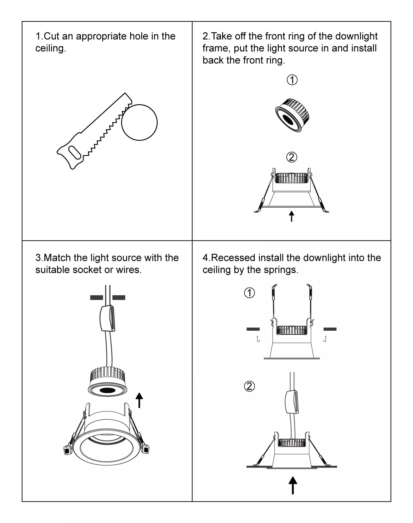downlight Square fitting installation
