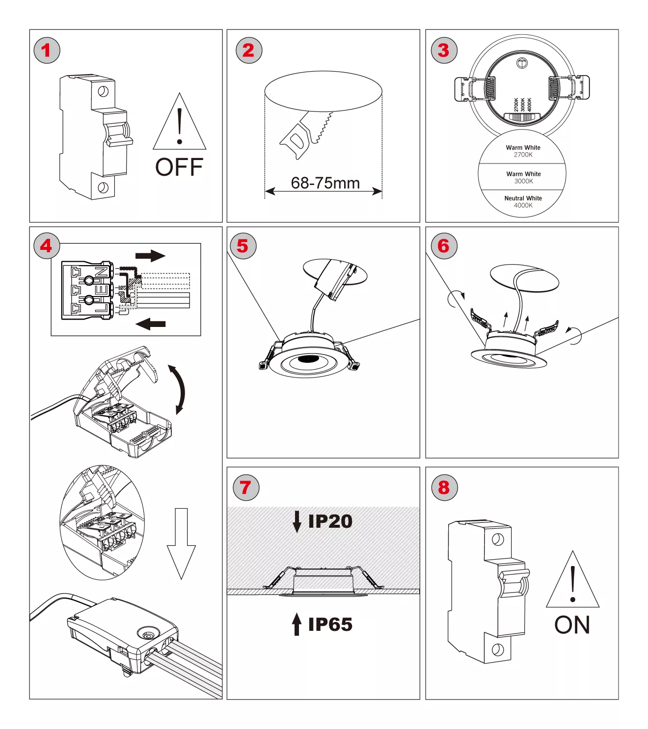downlight installation steps