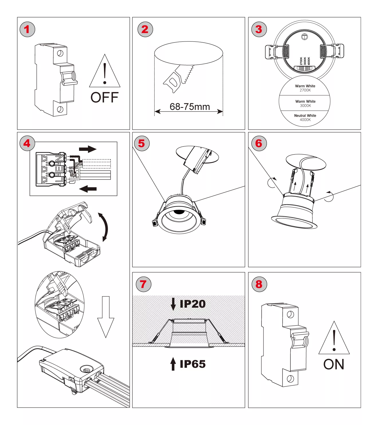 downlight installation steps