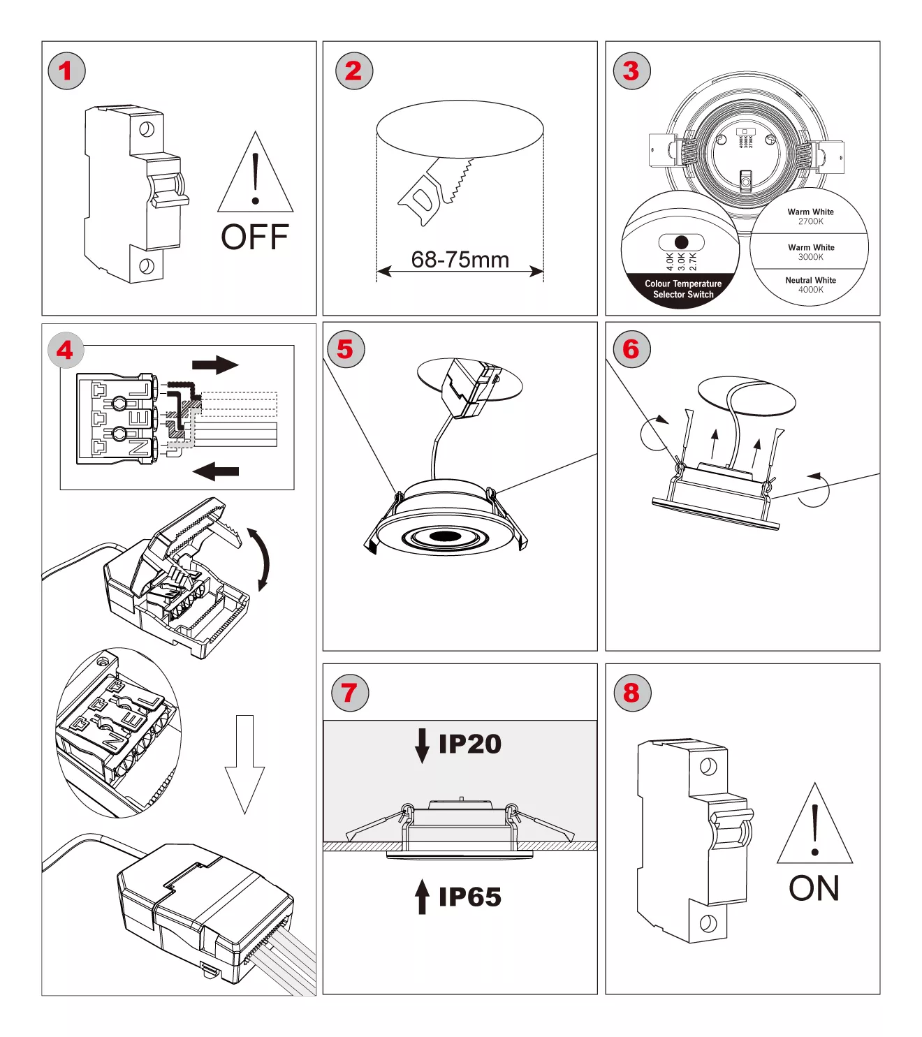 downlight installation steps