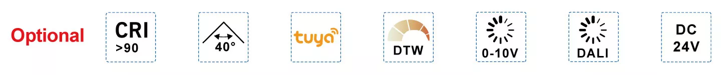 downlight CRI>90 TUYA DTW 0-10V DALI DC24V