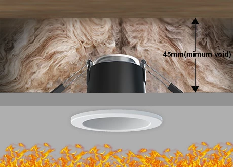 tiltable downlight fire rated