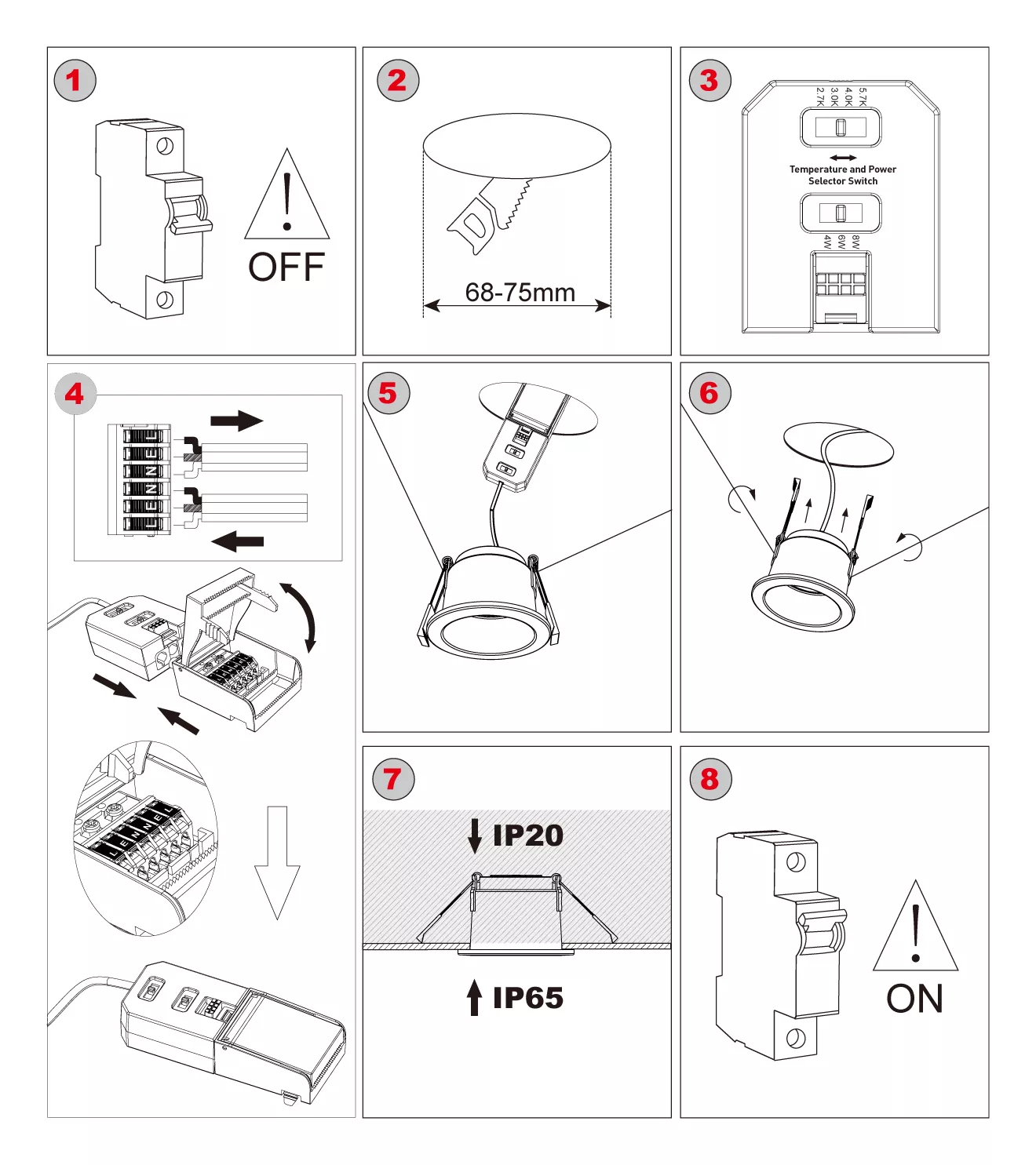 downlight installation steps