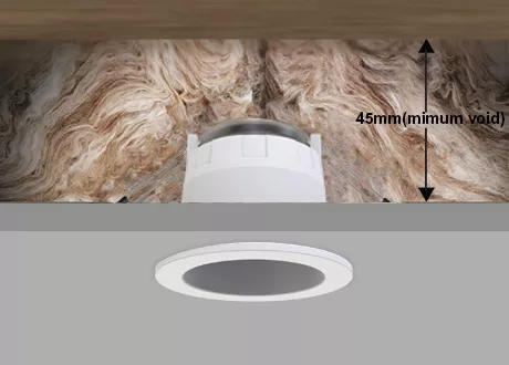 tiltable downlight fire rated