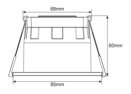 Diameter 88mm, height 60mm, hole opening range 68-75mm