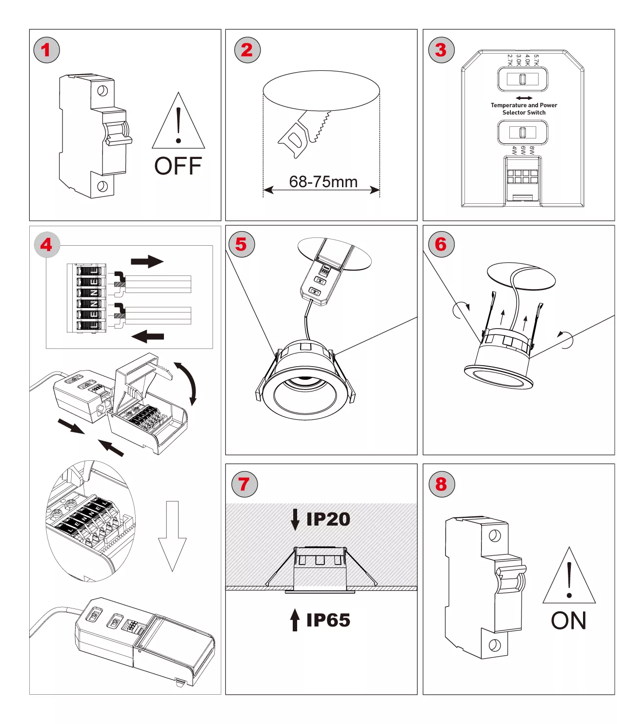 downlight installation steps