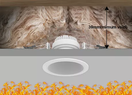 Downlight fitting fire rated IC-4 rated