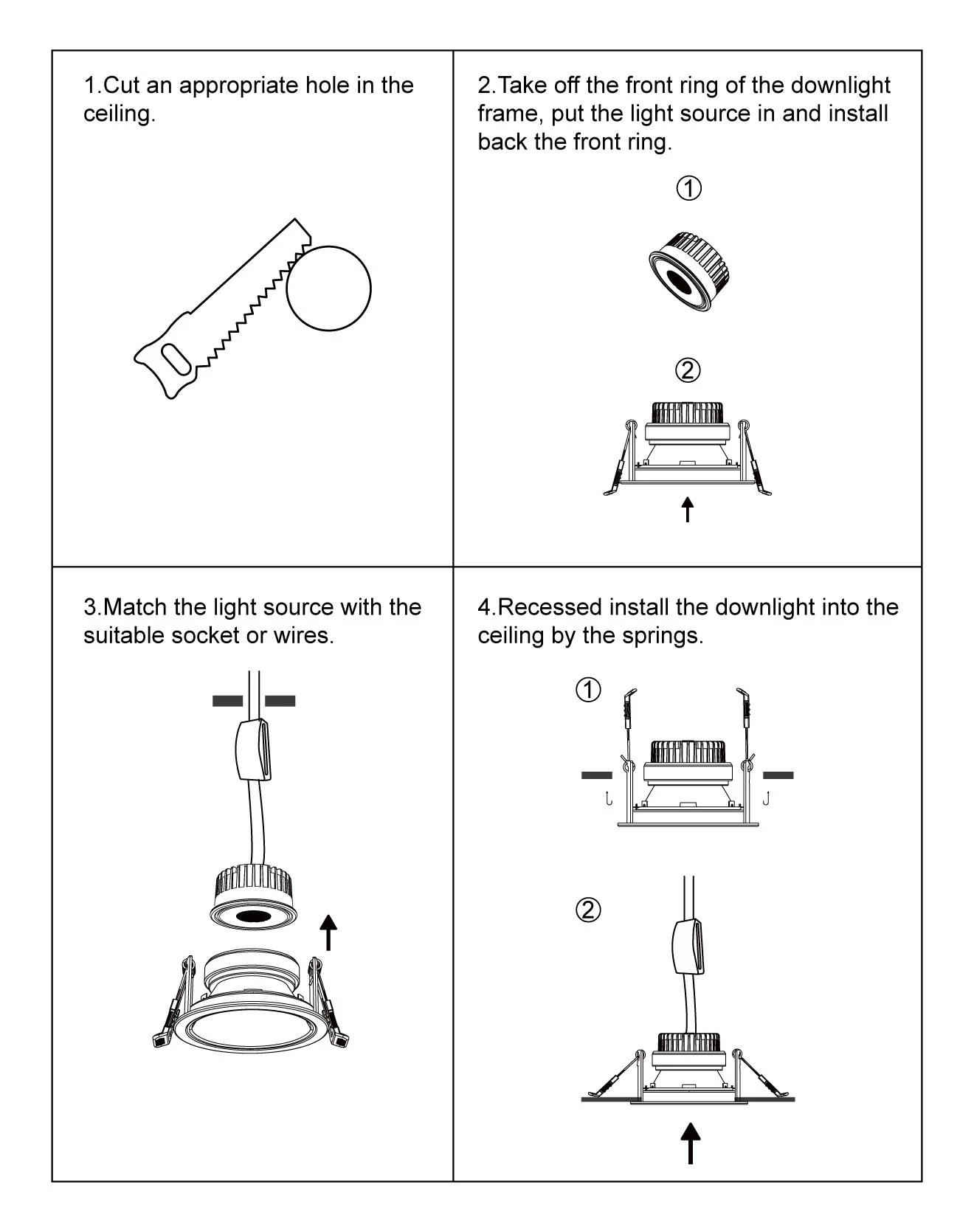 downlight Square fitting installation