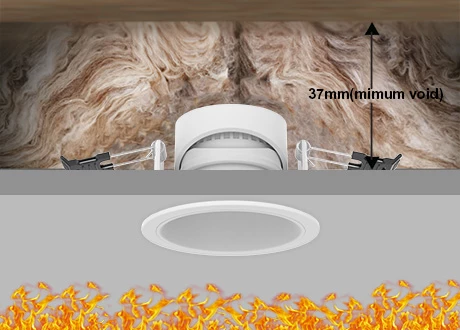 Downlight fitting fire rated IC-4 rated