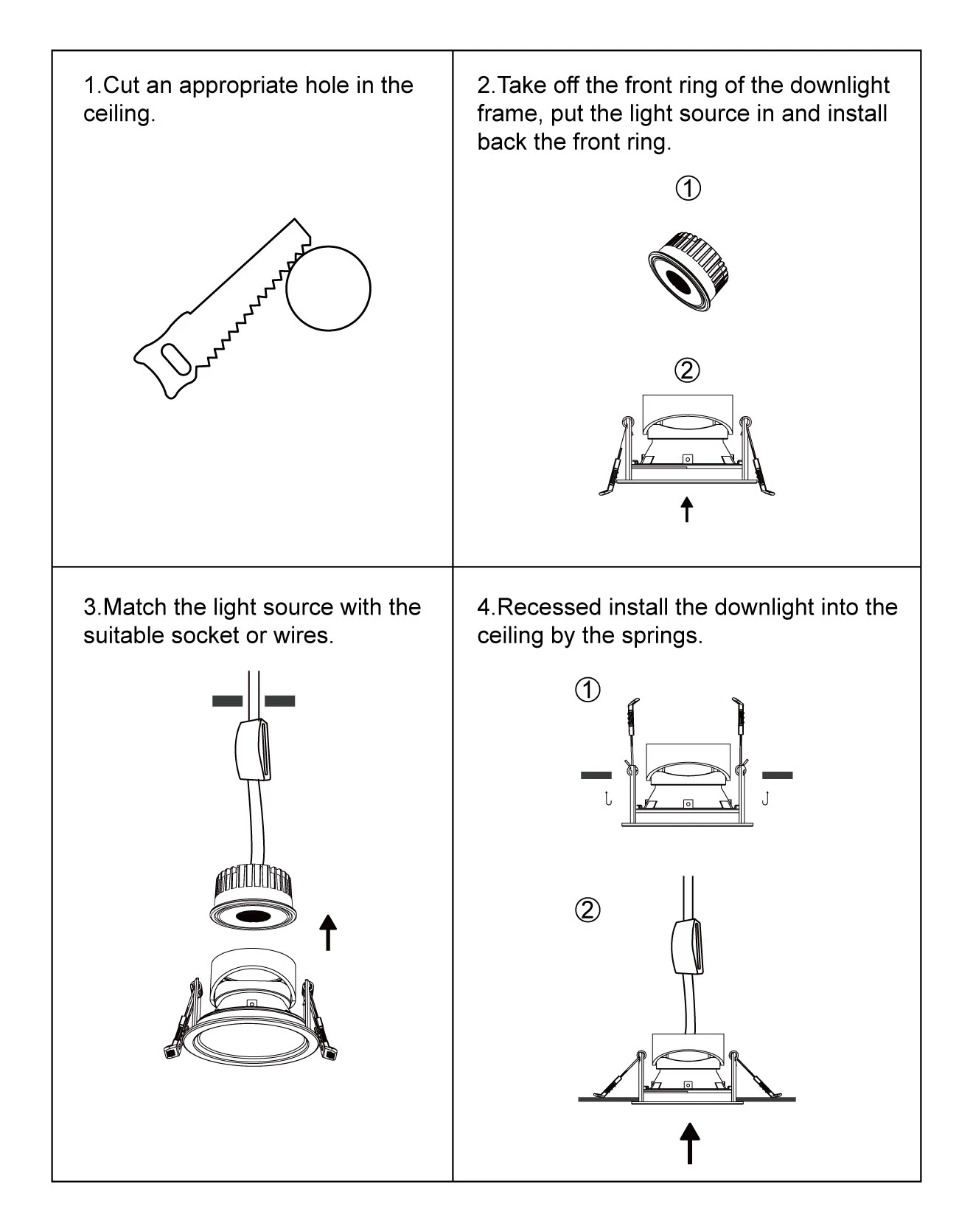 downlight Square fitting installation