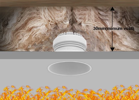Downlight fitting fire rated IC-4 rated