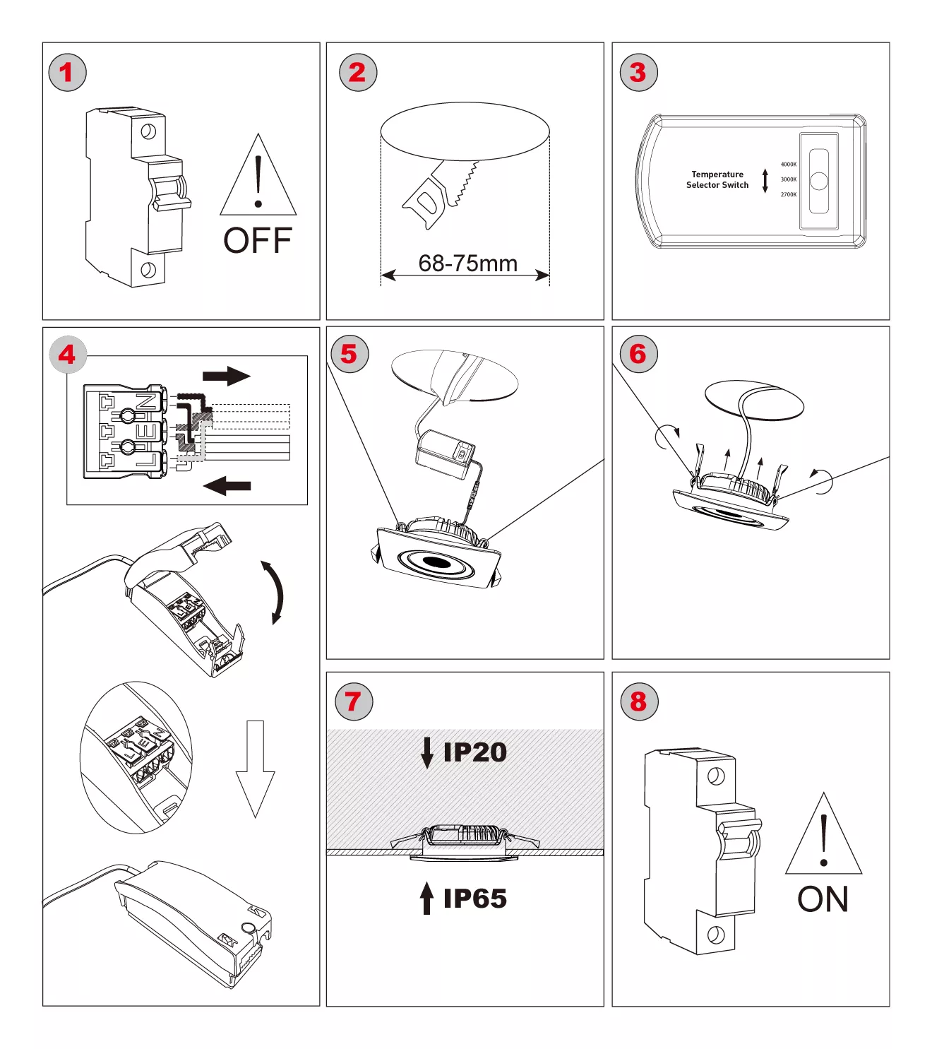 led spotlight installation steps