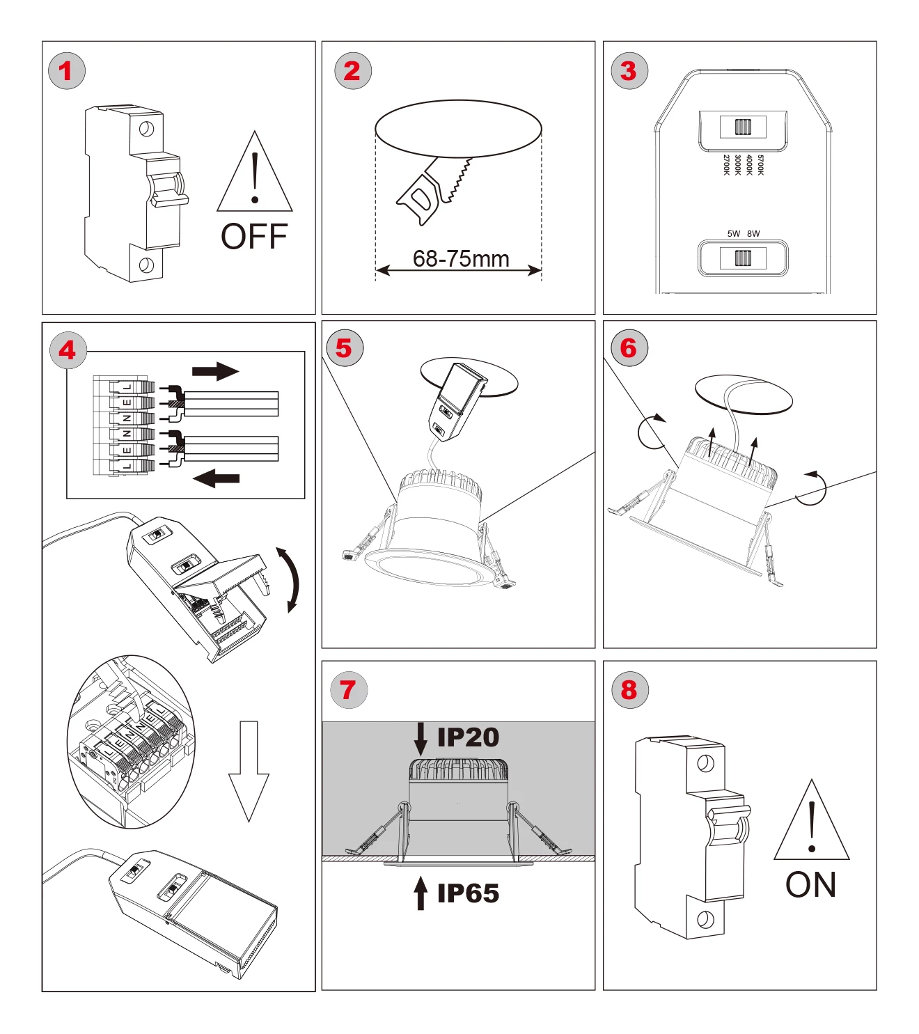 downlight installation steps
