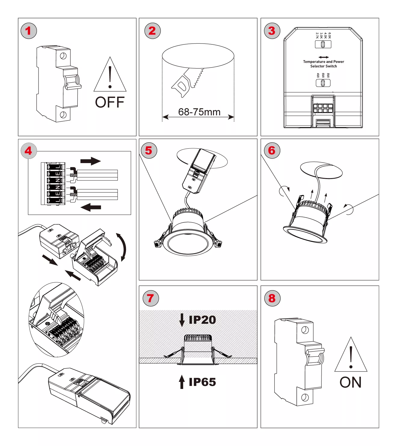downlight installation steps