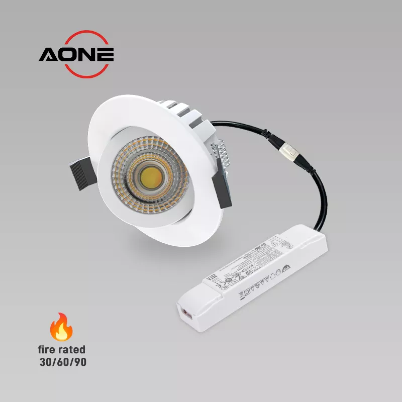 DALI Downlight Adjustable +/-90 Degree Dimmable IP65 Fire Rated COB CRI>90+ DL127-7P 7W