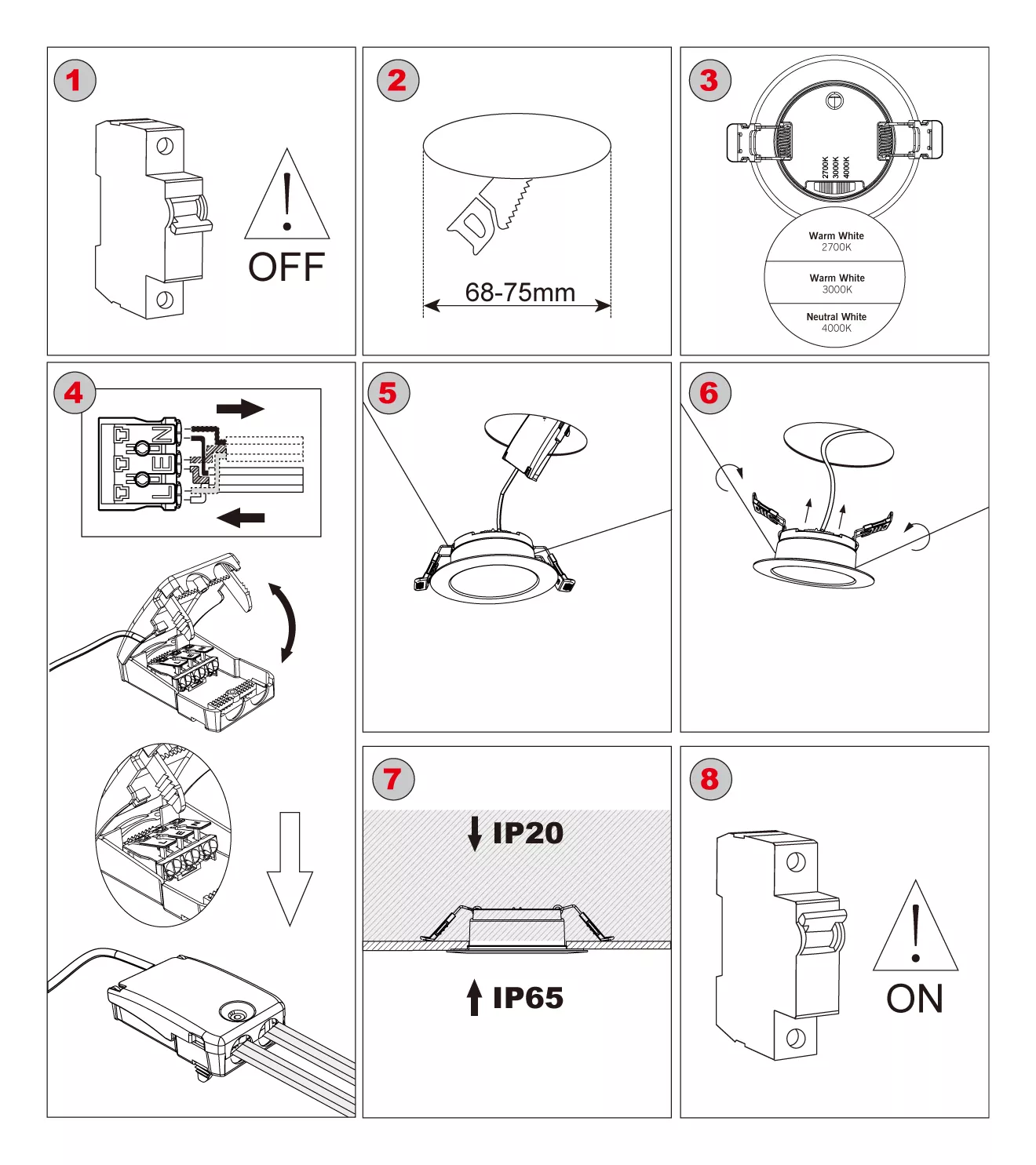 downlight installation steps