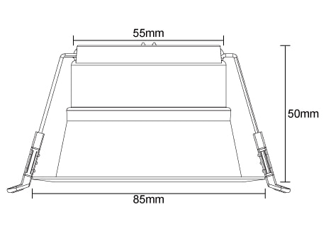 Diameter 85mm, height 50mm, hole opening range 68-75mm