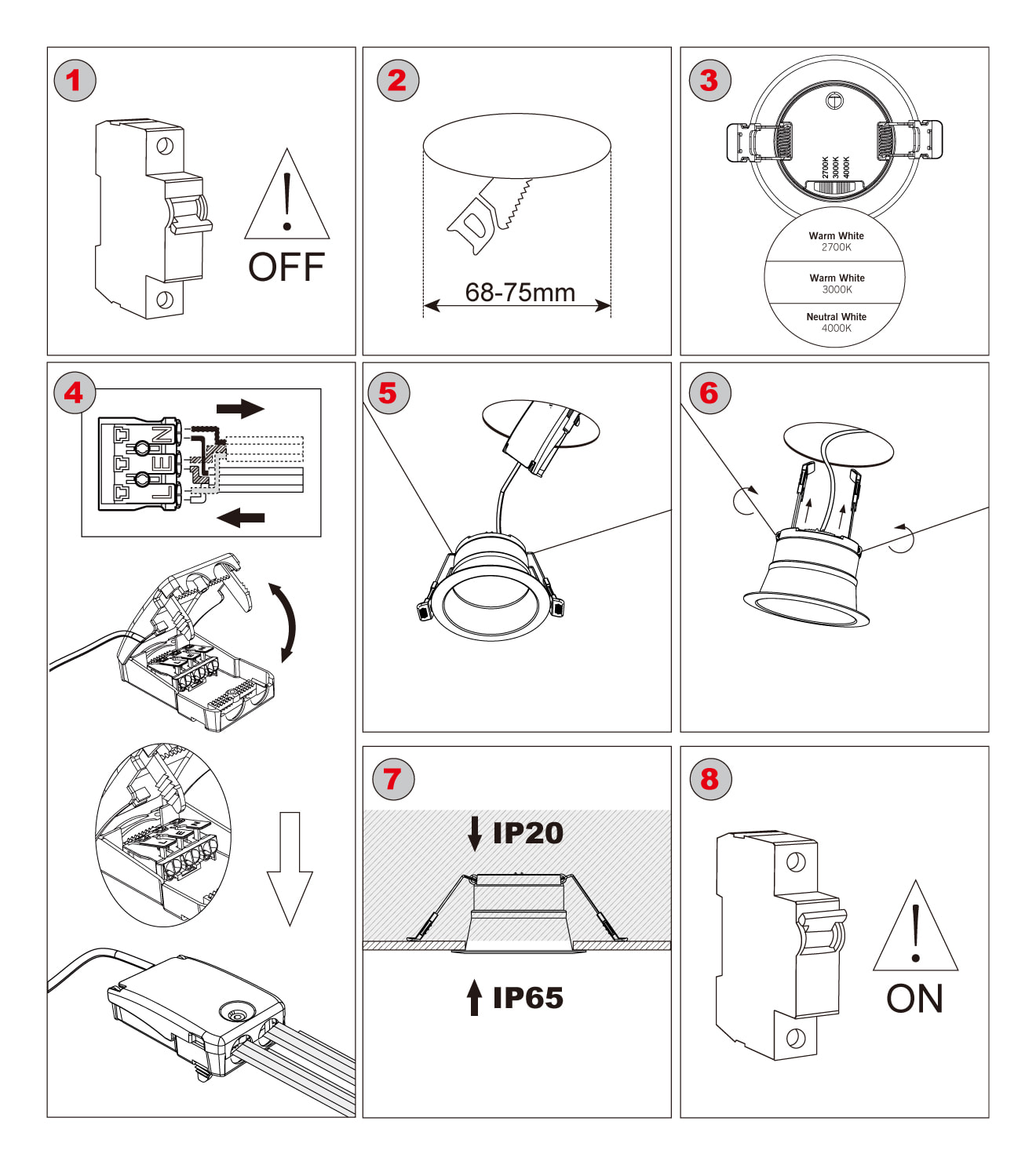 downlight installation steps