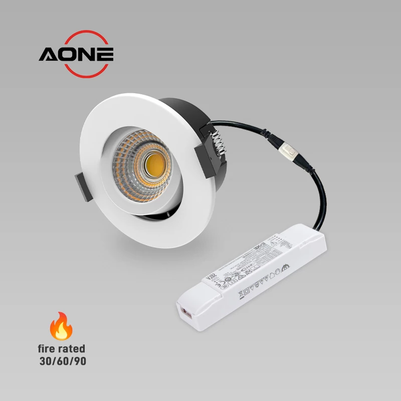 DALI Downlight Adjustable ±25 Degree DT6 & DT8 dim optional IP65 Fire Rated COB CRI>90+ DL92P 7W-10W