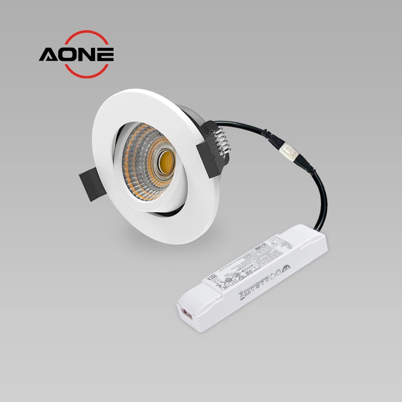 DALI Downlight Tiltable IP65 4CCT DT6 Dimming Fire Rated COB CRI>90+ DL98Bpro 7W