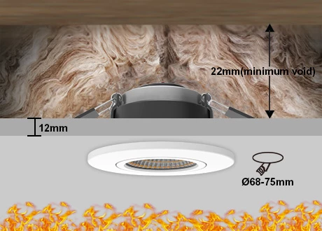  downlight coverable cutout 68-75mm
