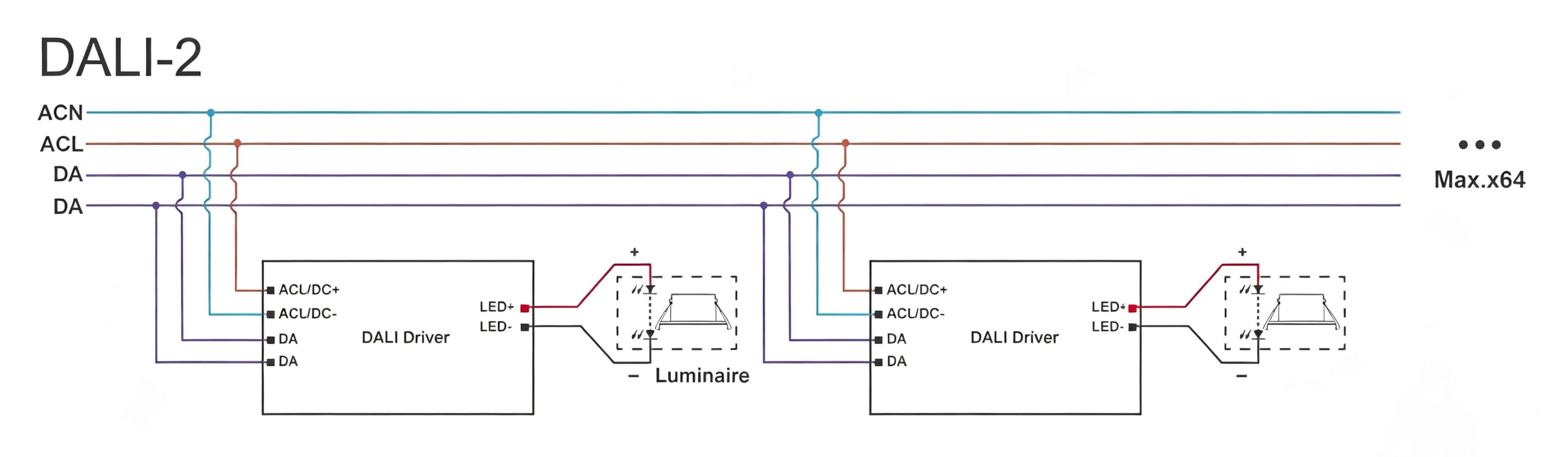 How is a DALI system wired