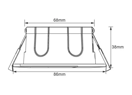 Luminaire Diameter 88mm, height 40mm, hole opening range 68-75mm