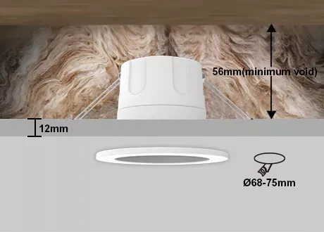  downlight coverable cutout 68-75mm