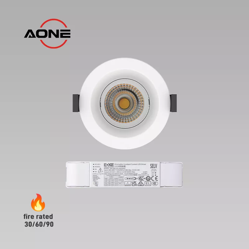 IP65 Fire Rated DALI Downlight Tiltable Low Glare