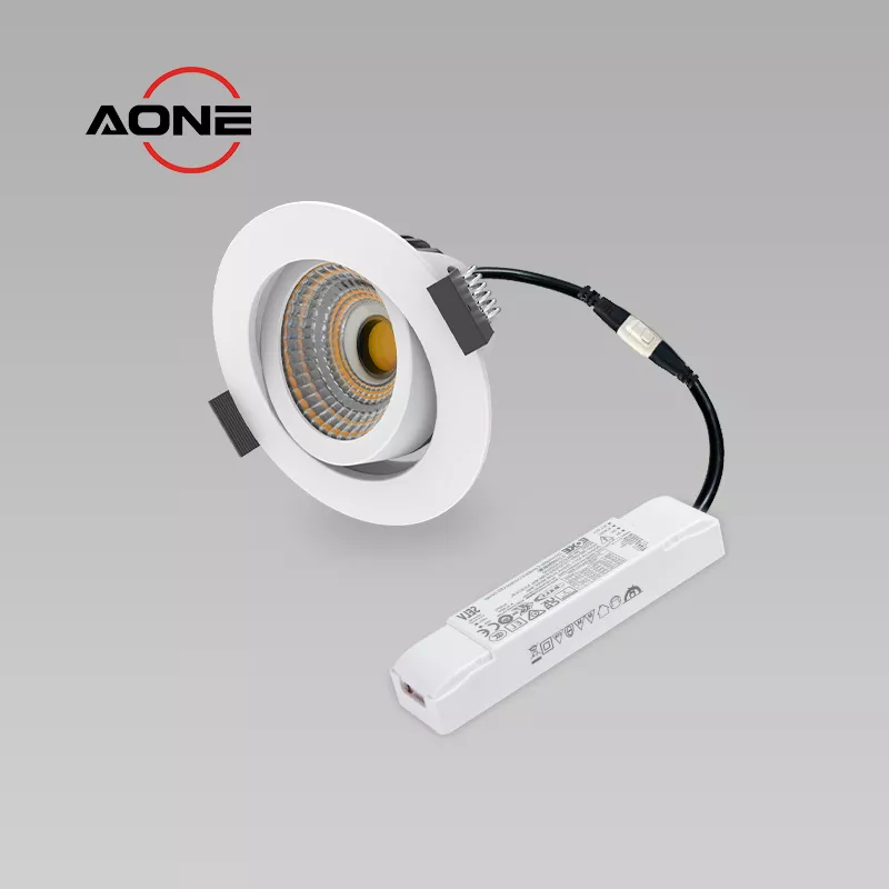 Ultra Slim Tiltable Downlight DALI Dimming Full Aluminum IP44 COB CRI>90+ DL86C