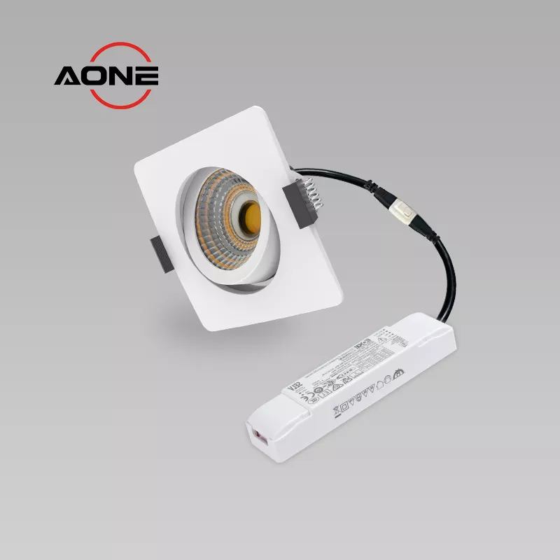 Ultra Slim Square Downlight Tiltable DALI Dimming Full Aluminum IP44 COB CRI>90+ DL86C