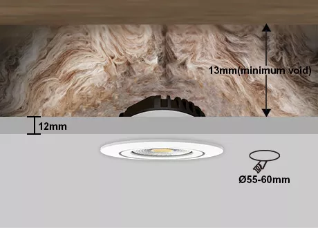 downlight coverable cutout 68-75mm