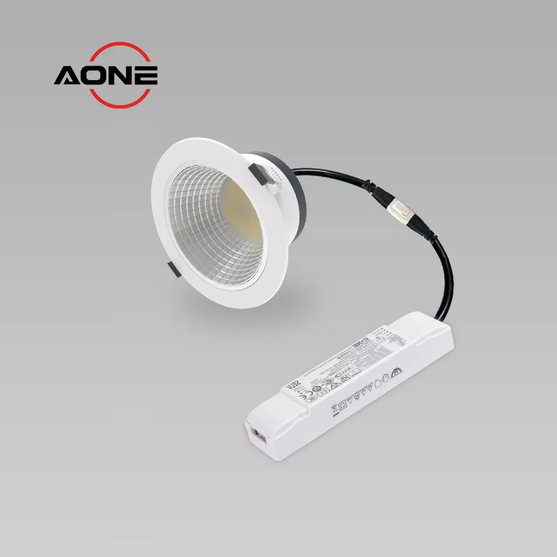 Anti Glare UGR < 19 Commercial Downlight DALI-2+pushDIM IP54 IK08 Efficiency 110lm/W Diameter 150mm DL46