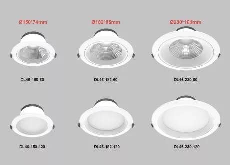 Luminaire Diameter 90mm, height 51mm, hole opening 82-85mm