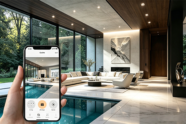 Casambi app interface for smart LED downlight wireless control